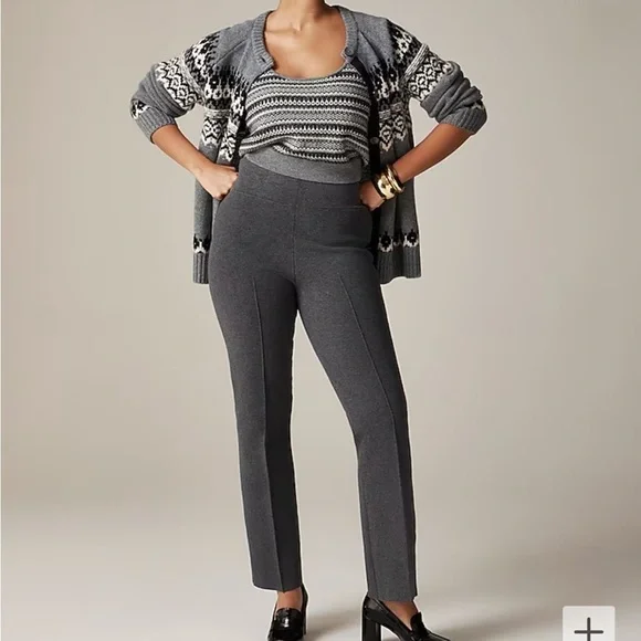 NWOT j crew heather charcoal Delaney kickout sweater pant - Picture 4 of 7